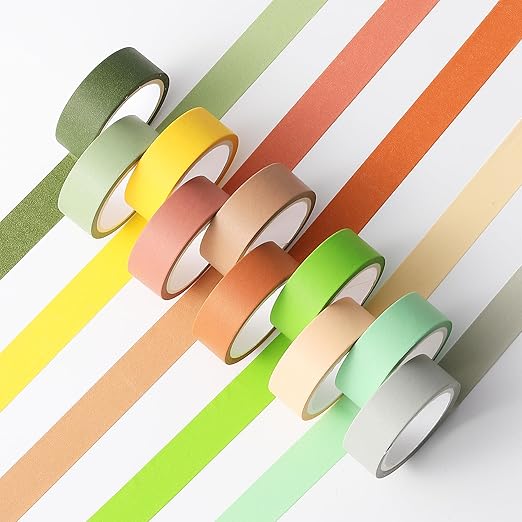 Mr. Pen Decorative Tape Set, 10 Pack - Colored Scrapbook Washi Tape for Craft Journaling