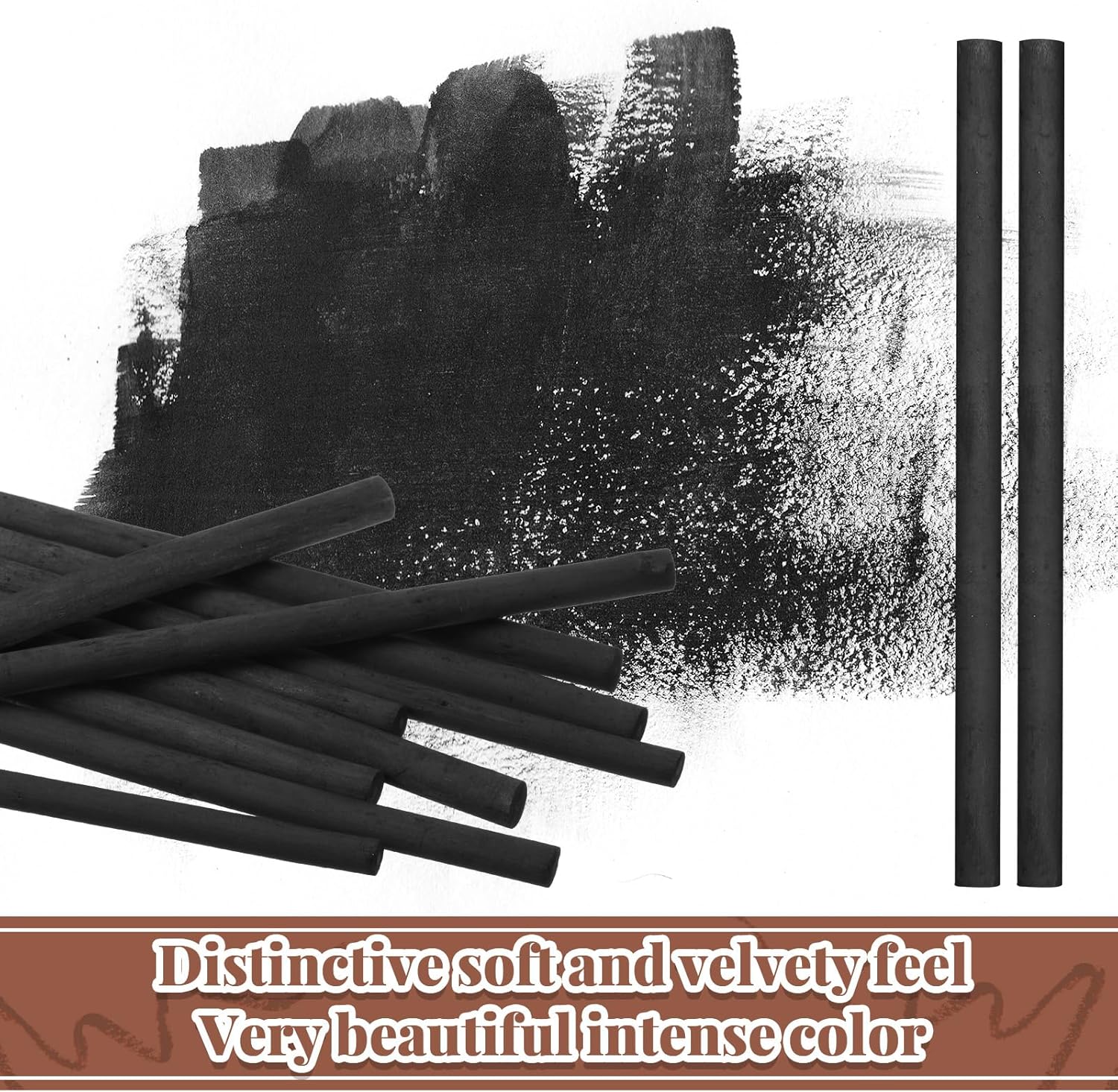 Gueevin 50 Pcs Willow Charcoal Sticks, Willow Charcoal, Artists, Beginners, Students, Perfect for Sketching, Drawing, Shading, and Fine Art (5-7mm)