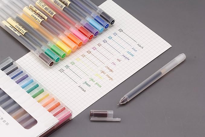 Colored Pens for Note Taking,0.38mm Ultra Fine Point 12 Multicolor Pen for Journaling Writing Drawing Coloring Planner Calendar,12 Count