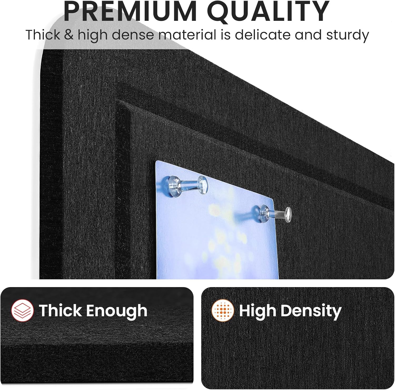 Large Bulletin Board, 60 X 36 Inches Felt Cork Board with 40 Pushpins, Foldable Felt Notice Pin Board Photo Display Board with Self-Adhesive Tape for Office Home School