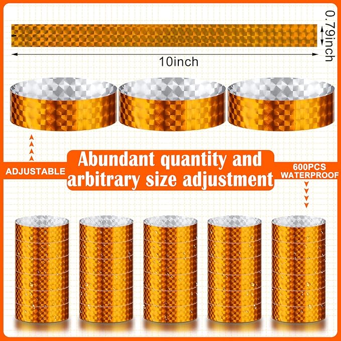 Epakh 600 Pcs Paper Wristbands Neon Wrist Bands Waterproof Handbands for Events Lightweight Concert Wristbands Neon Colored Adhesive Wrist Band for Party