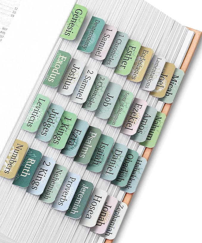 Mr. Pen- Bible Tabs, 75 Tabs, Coastal Meadow, Laminated Bible Tabs for Women and Men, Bible Tabs for Study Bible, Bible Index Tabs, Bible Book Tabs, Bible Labels Tabs, Mr Pen Bible Tabs
