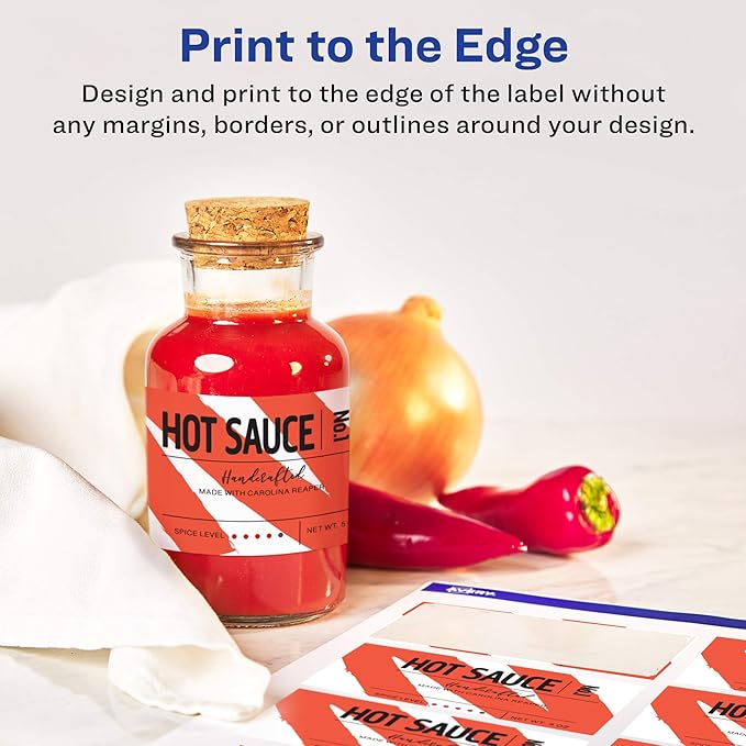 Avery Glossy White Labels with Sure Feed Technology, 2" x 3" Rectangle Labels, Print to The Edge, Laser/Inkjet, 80 Labels (22890)