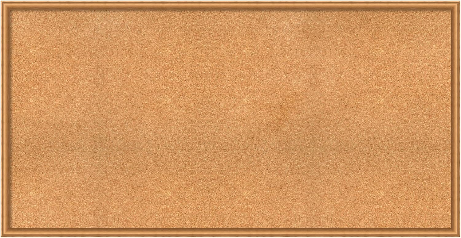 Amanti Art Natural Cork Board for Wall, 30x58 Vision Board with Bronze Frame, Oversize Corkboard Office Decor for Home Organization, Casual Corkboard Pinboard to Display Items for Home Organization