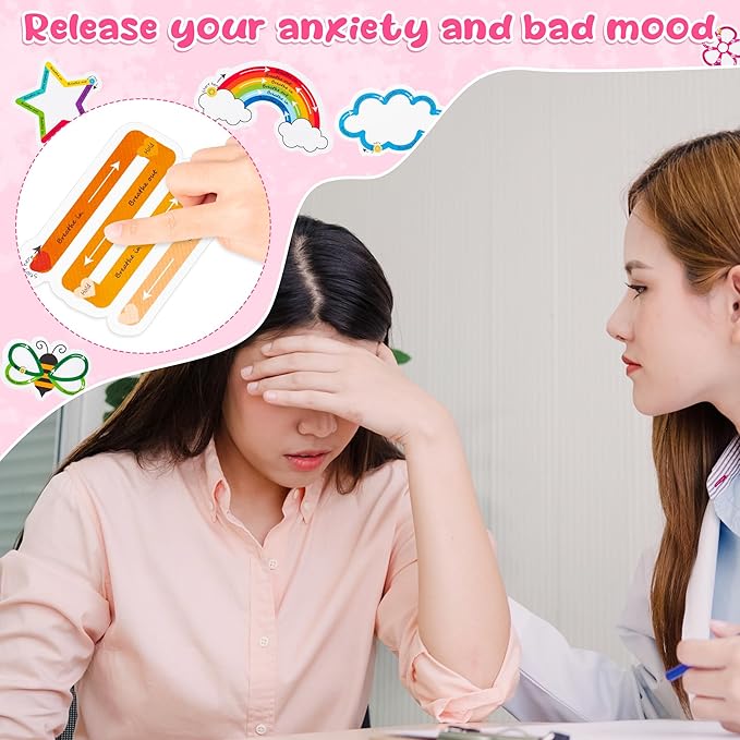 H1vojoxo 120PCS Breath Anxiety Sensory Stickers for Kids Adults Anti Stress Tactile Rough Textured Stickers for Desk Phone Anxiety Relief Adhesive for Classroom School Supplies