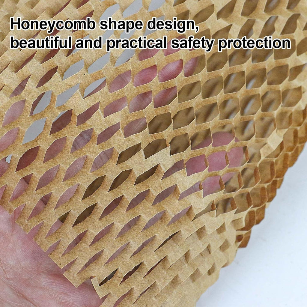 BOMEI PACK Honeycomb Packing Paper Wrap 12"x 164' Recycled Bubble Cushioning Bags Rolls Friendly Transportation and Handling Bags Packing Supplies Materials