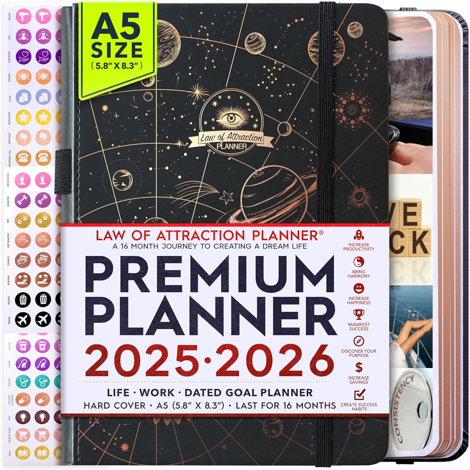 2025-2026 Planner Weekly and Monthly | 16-Month Life Planner to Increase Focus & Productivity | Reduce Overwhelm & Achieve Your Biggest Goals | Include Gift Box & Stickers | Sep 2025-Dec 2026