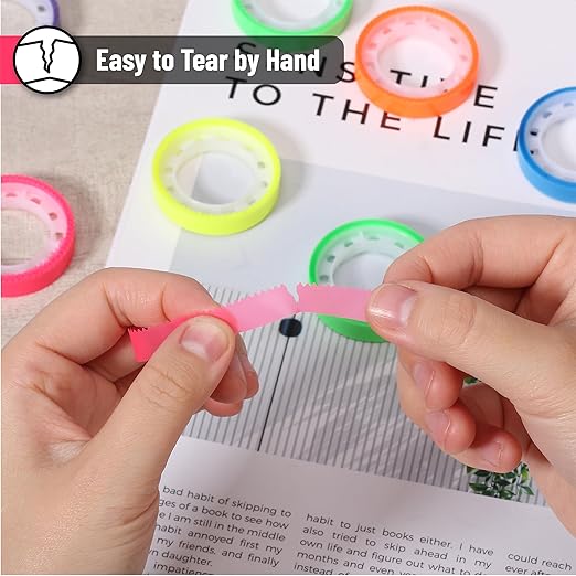 Mr. Pen- Highlighter Tape, 12 Rolls, 0.31" x 16.5 ft, Bible Highlighter Tape, Colorful Highlighter Strips, Transparent Highlighter Tape Removable for Books, Highlighting Tape, Highlight Tape