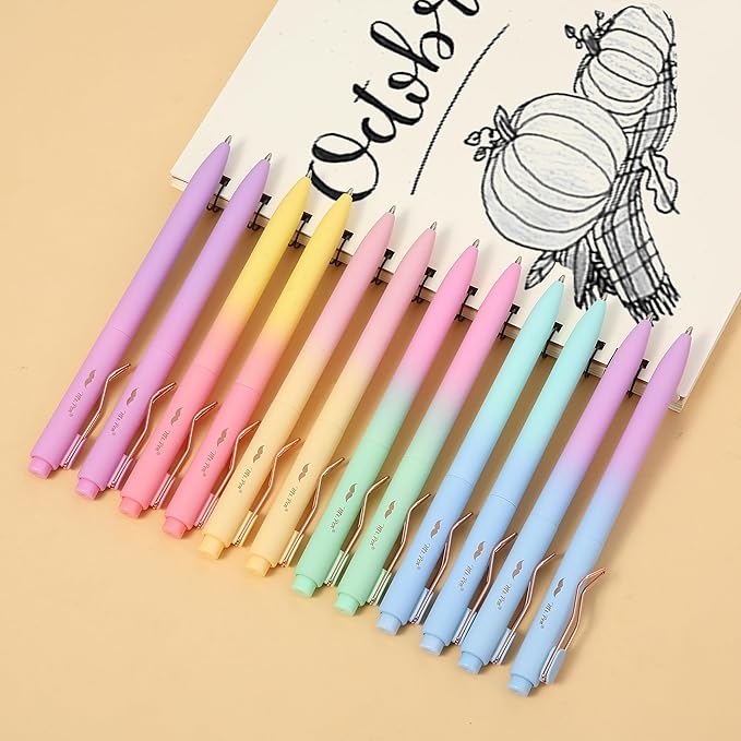 Mr. Pen- Ballpoint Pens, 12 Pack, Gradient Color Barrels, Black Ink, Cute Ballpoint Pens Black Ink, Cute Pens for Journaling