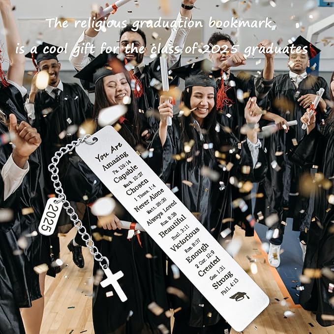 Graduation Gifts for Him Her 2025 Graduation Bookmark Gifts Class of 2025 Christian Graduation Gifts for Women Men Girls Senior 2025 High School College Graduation Gifts for Her Bible Book Marker