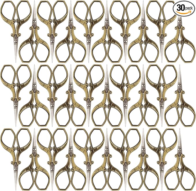 JubileeYarn Chinese Wing & Cloud Embroidery Scissors - Bronze - 30 Scissors