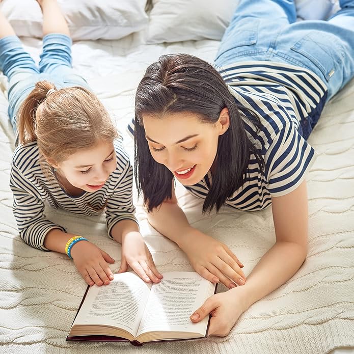 WILLBOND I Love to Read Rubber Bracelets Motivational Rubber Wristband Colorful Silicone Wristbands Bracelets for Classroom Rewards Teacher Award School Home Decoration Party Favors