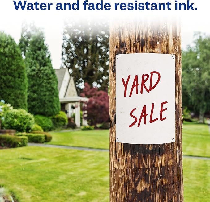 AVERY Marks-A-Lot Permanent Markers, Regular Desk-Style Size, Chisel Tip, Water and Wear Resistant, 1 Red Marker (17887)