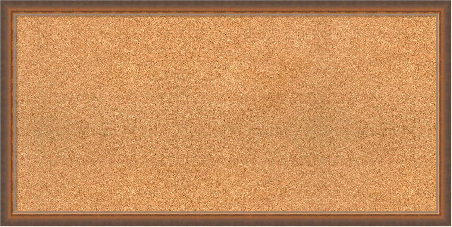 Amanti Art Natural Cork Board for Wall, 20x40 Vision Board with Bronze Frame, Large Corkboard Office Decor for Home Organization, Modern Corkboard Pinboard to Display Items for Home Organization in