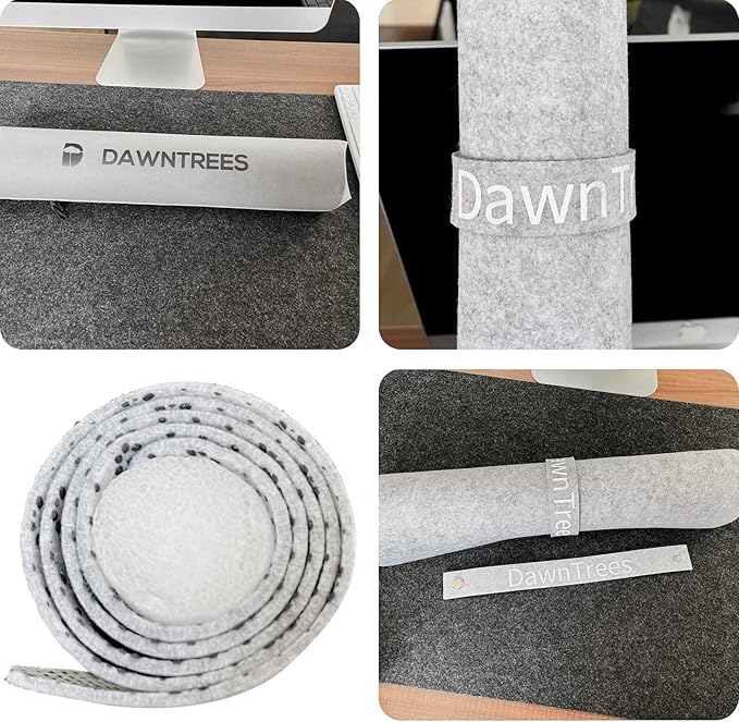 DawnTrees Felt Desk Pad,Keyboard Mat (35.5x12Inches),Large Felt Mouse Pad,Computer Desk Mat XL,Desk Protector for Office (Light Gray)