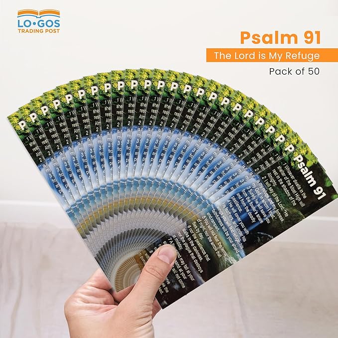Psalm 91 - The Lord is My Refuge | Pack of 50 | Bookmarks About Protection for First Responders, Policemen, Firefighters, EMS Paramedics, Military, National Guard