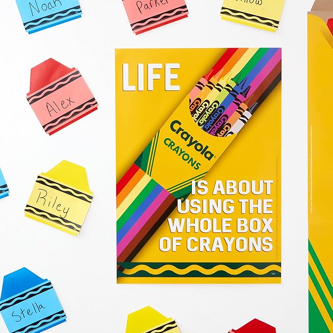 Eureka Crayola Crayons Paper Cut-Out Classroom Decorations for Teachers, 36 Pieces