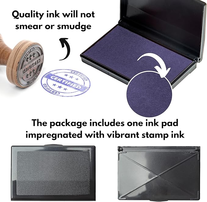 Ink Pad for Rubber Stamps, Stamp Pad for Clear Impression Stamping, Quality Felt Pad Black Ink, Red Ink, Blue Ink (Blue, S (2 * 3.5))