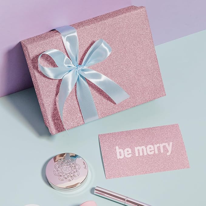 Pink Glitter Cardstock 8.5x11 Double-Sided 24 Sheets, Goefun No-Shed Glitter Paper 280GSM/100lb Pink Card Stock for Valentine Cards, Gift Wrapping, Birthday, Anniversary, Greetings