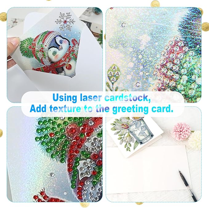 Tontut 6pcs Diamond Art Painting Kit Greeting Card, Mug Flower 5D DIY Diamond Handmade Holiday Greeting Card with Envelope, Holiday Gift Congratulation