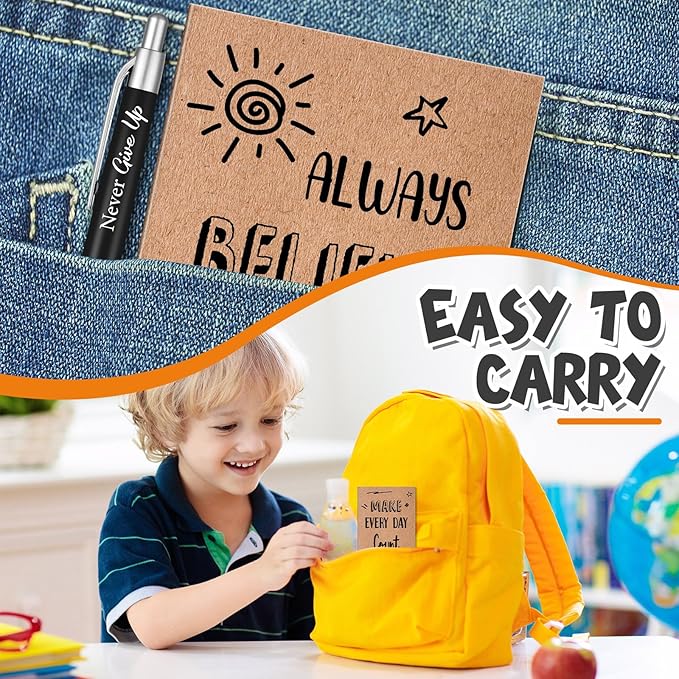 Yeaqee 72 Pcs Motivational Pens Notepads Gifts Set Inspirational Quote Ballpoint Pen Small Notebook Mini Journal Bulk Gifts for Teacher Coworker Gifts Women Office School(Positive)