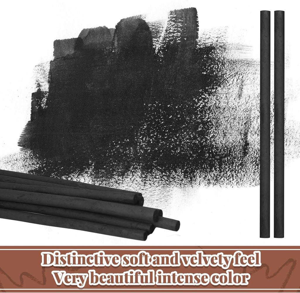 Gueevin 200 Pcs Willow Charcoal Sticks, Willow Charcoal, Artists, Beginners, Students, Perfect for Sketching, Drawing, Shading, and Fine Art (5-7mm)