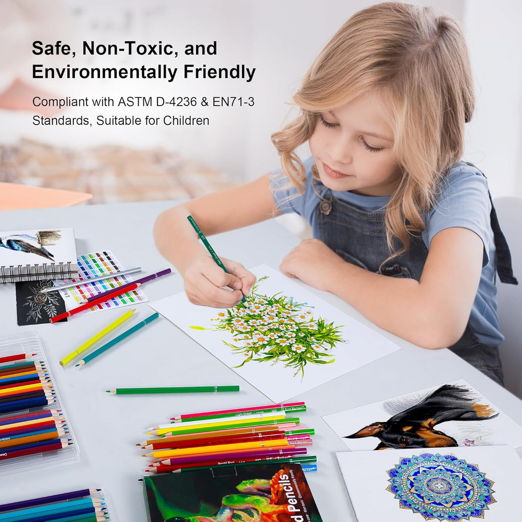 80 Colored Pencils – Soft Core Professional Drawing Pencils for Adult Coloring Books, Blending & Shading, Art Supplies Gift for Beginners & Adults