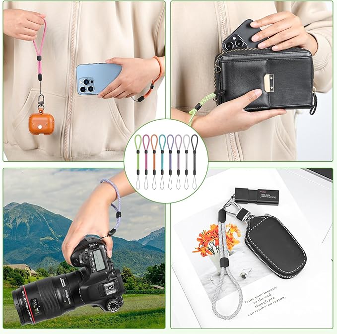 Hand Wrist Strap Lanyard, Adjustable Nylon Colorful for Mobile Phone, Camara, USB Flash Drive, ID Name Tag Badge