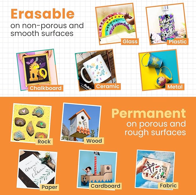 8 Washable Window Markers for Cars - 15mm Jumbo, 3 in 1 Nib, 28g Ink - Liquid Chalk Markers for Chalkboard, Blackboard, Glass, Bistro, Auto, Menu Board - Loved by Teachers, Kids, Artists, Businesses