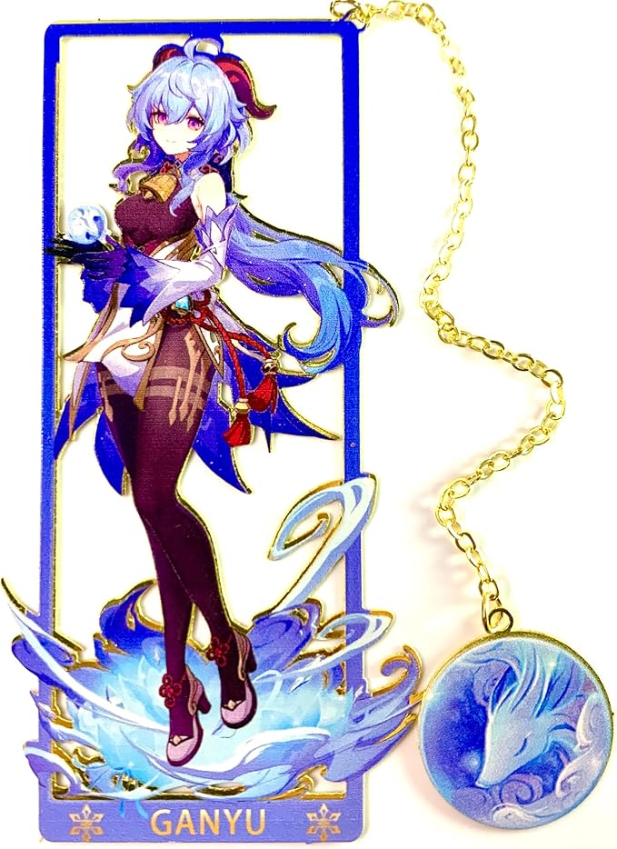 Metal Bookmarks - Genshin Impact Ganyu Bookmarks with 3D Display Box - Perfect Birthday Gifts for Book Lovers