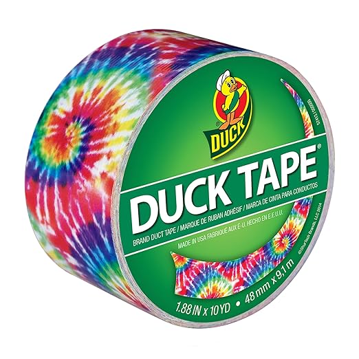 Duck Brand Printed Duct Tape Single Roll, Love Tie Dye (283268)