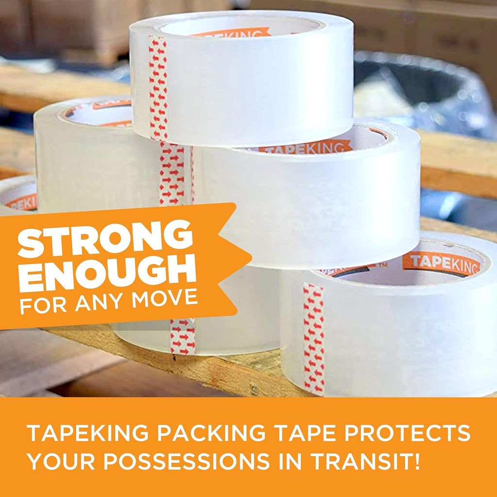 Tape King Clear Packing Tape - 60 Yards Per Roll (36 Rolls) - 1.88 Inch Wide Stronger & Thicker 2.7mil, Heavy Duty Adhesive Industrial Depot Tape for Moving Packaging Shipping, Office & Storage