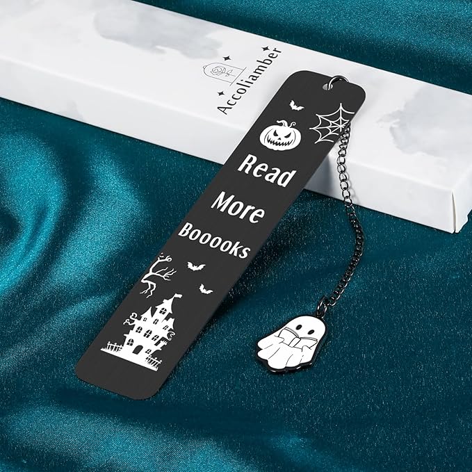 Halloween Gifts for Women Men Adults Halloween Boo Basket Stuffers for Women Kids Spooky Gifts for Women Halloween Bookmark Reading Gifts for Book Lovers Bookish Funny Horror Spooky Bookmark Christmas