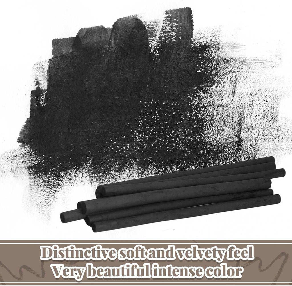 Gueevin 100 Pcs Willow Charcoal Sticks, Willow Charcoal, Artists, Beginners, Students, Perfect for Sketching, Drawing, Shading, and Fine Art (5-7mm)