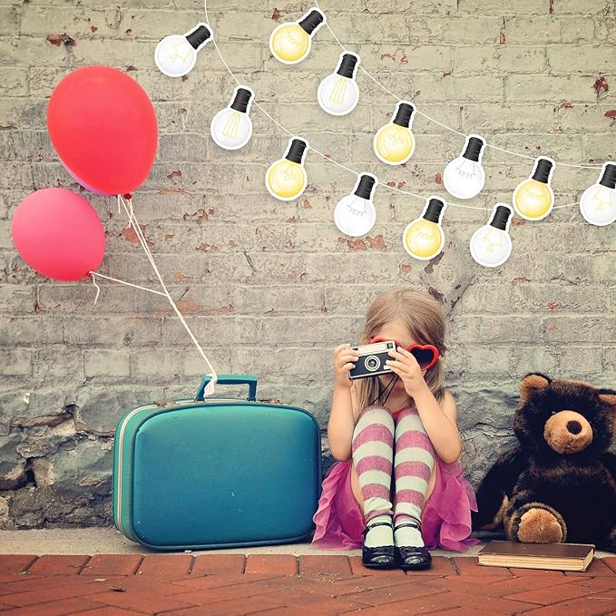 Outus 45 Pcs Back to School Light Bulb Cutouts Bulletin Board Decorations Bright Industrial Chic Light Bulb Cutouts with Glue Point for Classroom Bedroom Festive Event Holiday Party Decorations