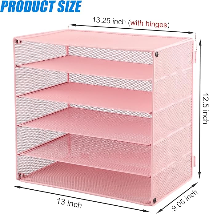 EASEPRES 5 Slot Desk Organizer Tray, Pink