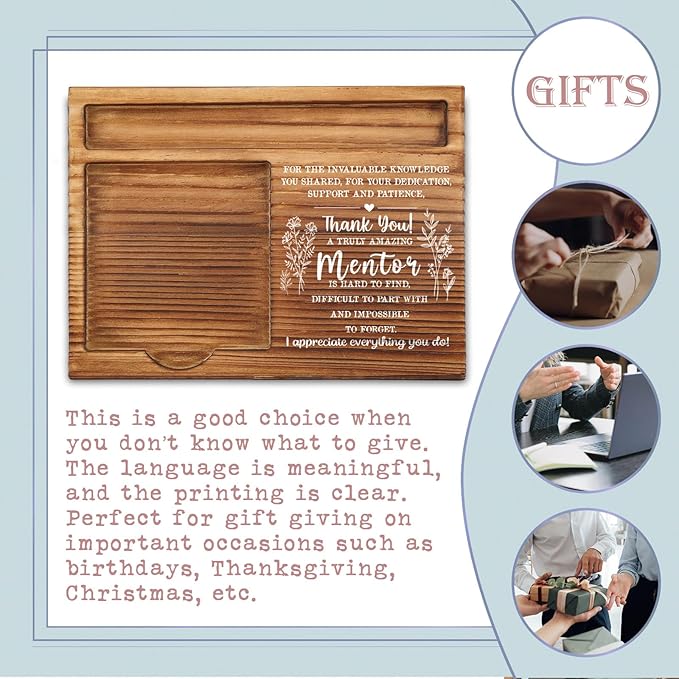 Mentor Gifts for Women, Men, Mentor Appreciation Gifts, Thank You Gifts for Mentor, Best Mentor Office Desk Decor Gifts Self-Stick Note Pad Holders ZSS13