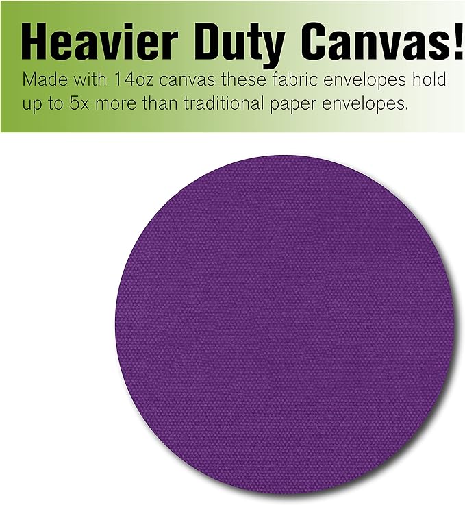 BankSupplies Canvas Interoffice Mailer, 14 oz. - 14W x 11H - Purple - Transit Bag - Large Zipper Bag with Grommet - Use with Padlock or Zip Tie for Security - Interoffice Mail Bag