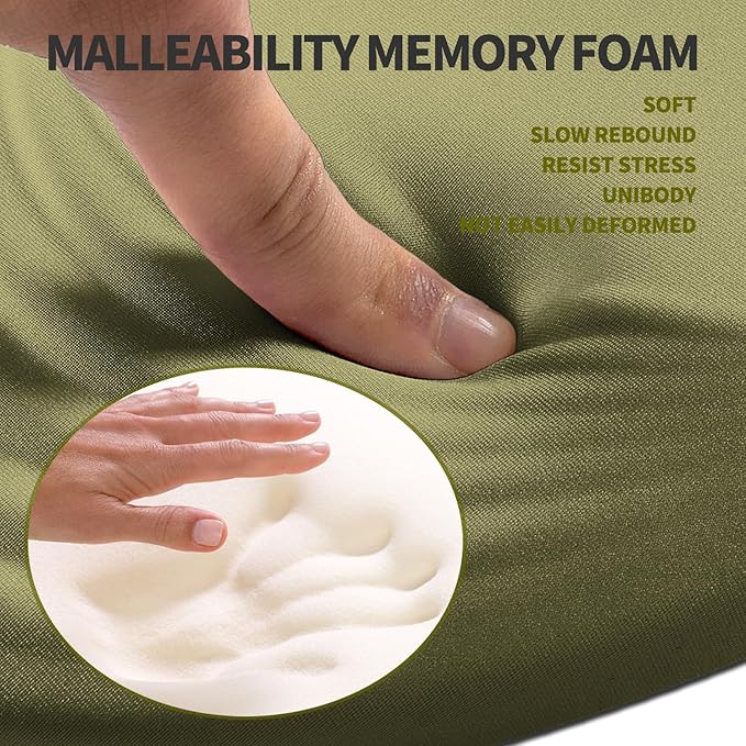 Hokafenle Ergonomic Mouse Pad Wrist Support, Terraced Slope Carpal Tunnel Wrist Pad for Mouse with Unibody Memory Foam, Wrist Rest Pain Relief Mousepad (Khaki Green, 11.8x7.9 in)