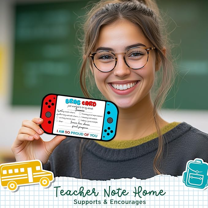 Video Game Theme Positive Brag Card, Teacher Mail for Elementary Classroom Rewards to Students