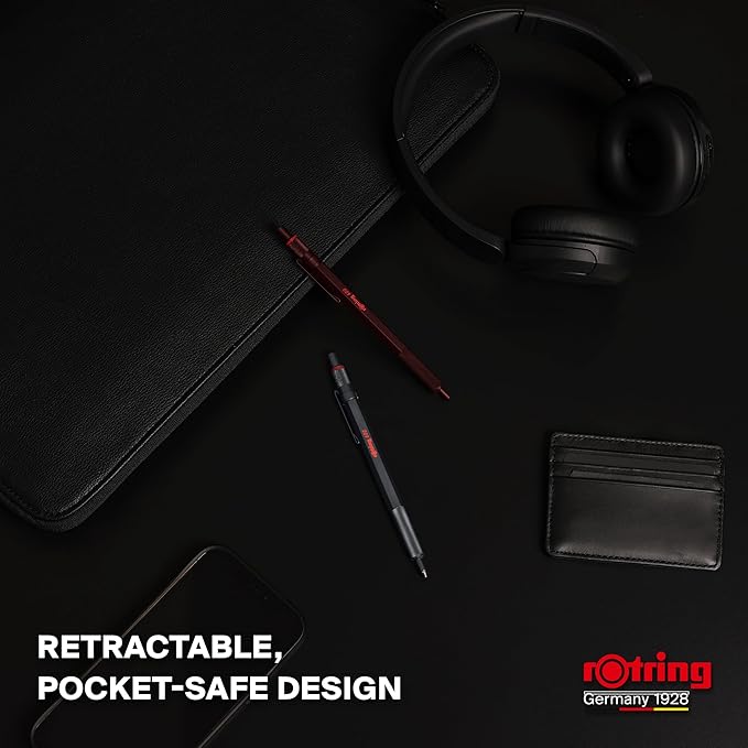 Rotring 600 Ballpoint Pen | Medium Point | Black Ink | All-Metal Body Pen | Chocolate Truffle | Non-Slip Knurled Grip & Hexagonal Barrel | Refillable