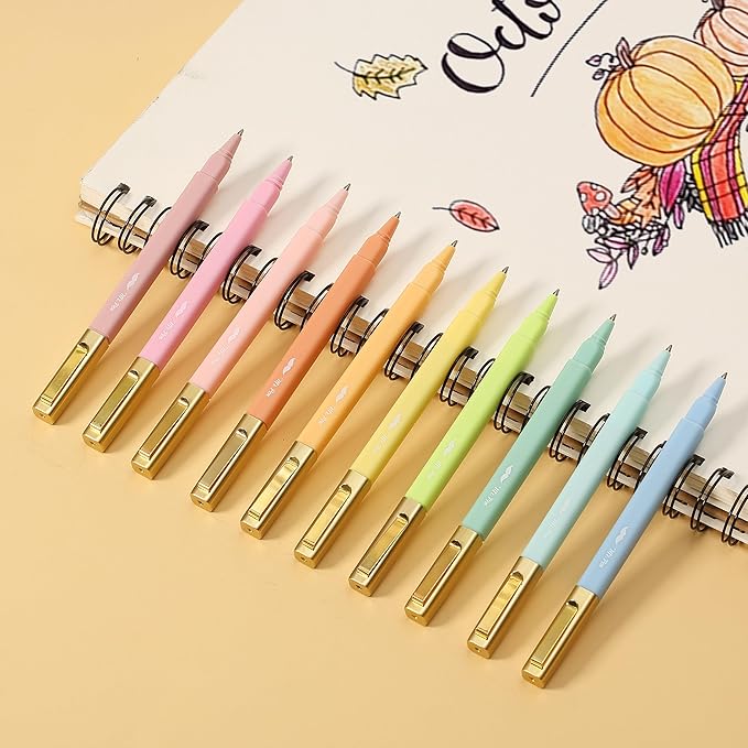 Mr. Pen- Aesthetic Pens, 10 Pack, Assorted Colors, Fast Dry, No Smear Bible Pens No Bleed Through, 0.7mm Fine Point Pen, Ballpoint Pens Ballpoint, Fine Tip Pens for Note Taking, Pens Aesthetic