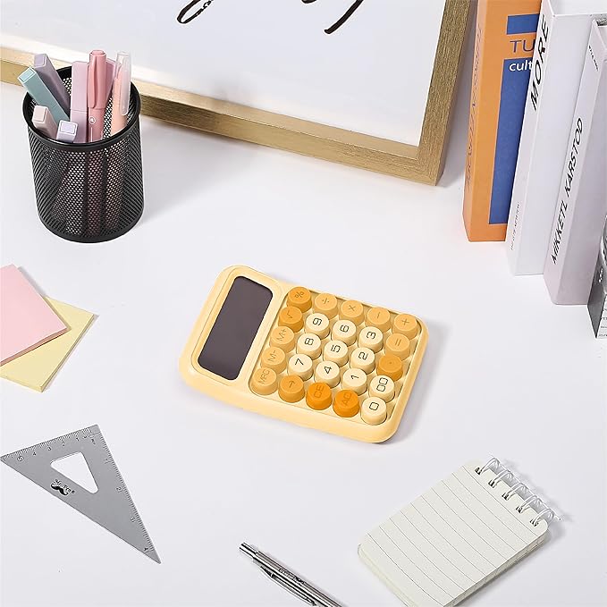Mr. Pen- Mechanical Switch Calculator, 12 Digits, Large LCD Display, Orange Calculator Big Buttons, Mechanical Calculator, Calculators Desktop Calculator, Cute Calculator, Aesthetic Calculator