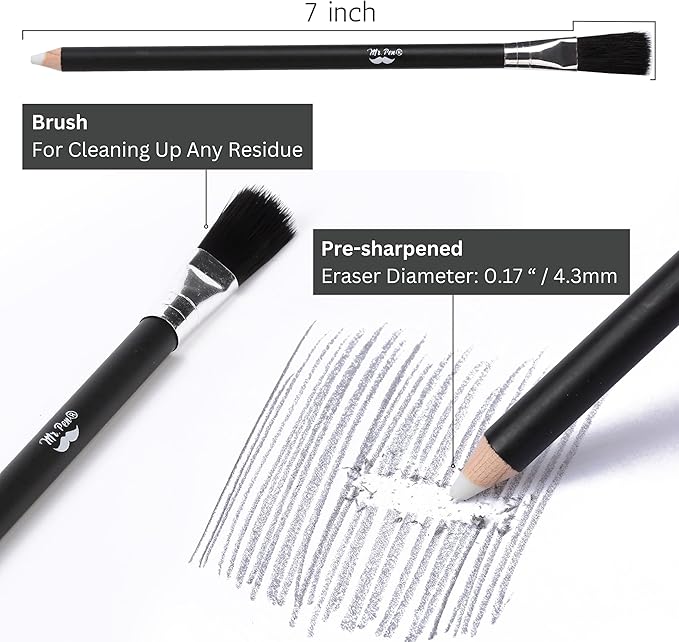 Mr. Pen Art Eraser Set - 12 Pcs, Kneaded & Gum Erasers for Artists