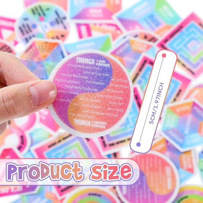 50 Pcs Anxiety Sensory Stickers Calm Stickers Reusable Sensory Strips Adhesive Textured Strips Toys Stress Anxiety Relief Items for Adult Teen Classroom Desk Office Fidget Supplies (Professional)