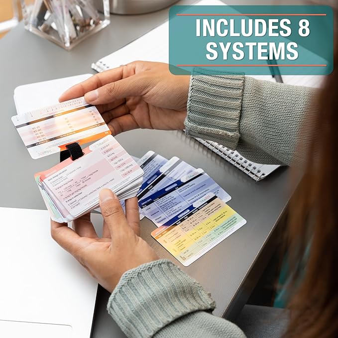 Badge Guru 2.0 by Tribe RN Nurse Badge Cards - 49 Nursing Badge Reference Cards - Cheat Sheet Flash Cards for Med School and Nursing School Students