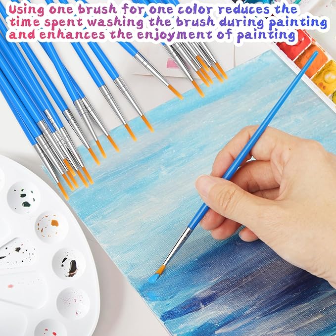Small Paint Brushes for Crafts, 100 Pcs Art Painting Brushes Round Paint Brushes Set for Acrylic Painting, Mini Paint Brush for Kids Adults Oil Watercolor Rock Painting Body Face Nail Art