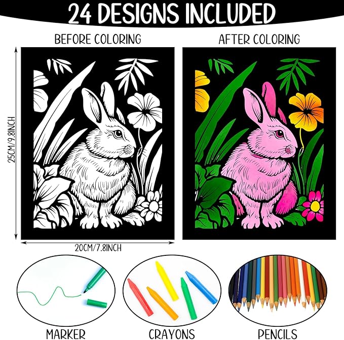 Zhanmai 48 Pcs Fuzzy Velvet Coloring Posters Artistic Edition Animal Coloring Sheets Fuzzy Color Sheets for Adults Teenagers DIY Coloring Poster for Family Craft Project