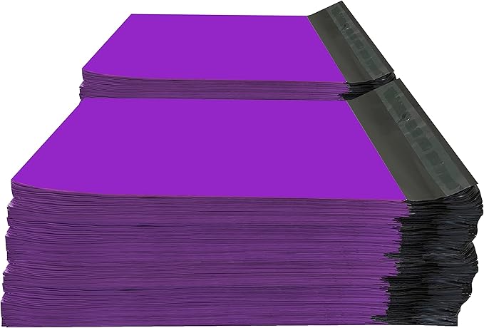Colored Poly Mailers Pack of: Be creative with your packaging with Colored mailers (Purple, 7.5" x 10.5" pack of 1000)