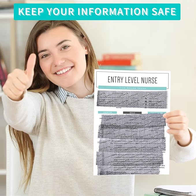 Identity Theft Protection Roller Stamp - Wide Confidential Roller Stamp with 3 Pack Refill Inks for Anti Theft Protection, Confidential Privacy Security, Address Blocker (Blue)